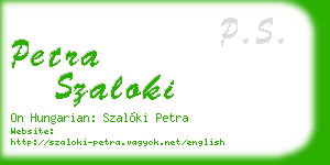 petra szaloki business card